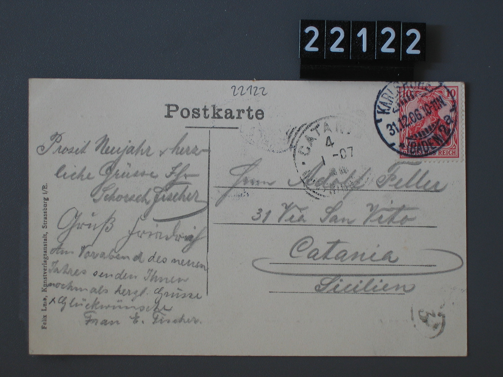 Karlsruhe, 1907, Stadtgarten mit See, Kaiser Wilhelm-Denkmal, Generalansicht, Marktplatz, Grossh. Schloss