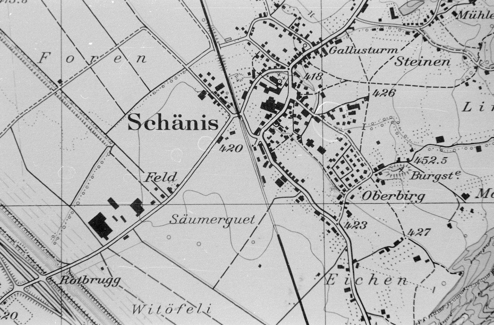Schänis, Bahnhof, Landeskarte 1:25’000