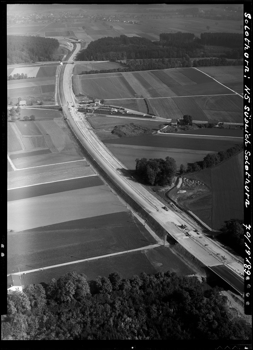 Luterbach, Nationalstrasse N5/Autobahn A5 zwischen Verzweigung 41 Luterbach und Anschluss 33 Solothurn-Ost im Bau