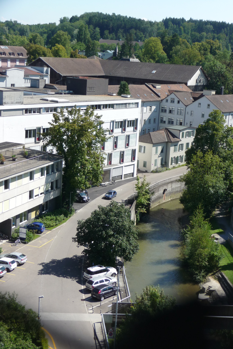 Frauenfeld, Schlossmühlestrasse, Murg mit Industrieareal Schlossmühle