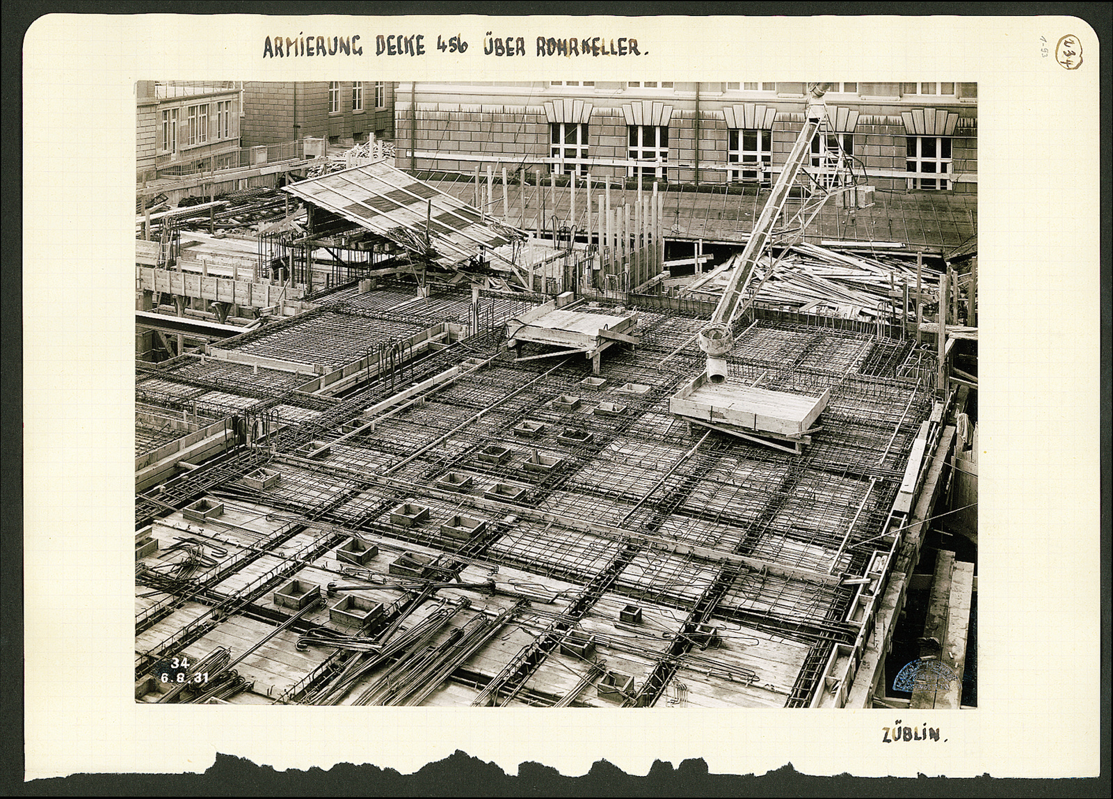 Armierung Decke 456 über Rohrkeller