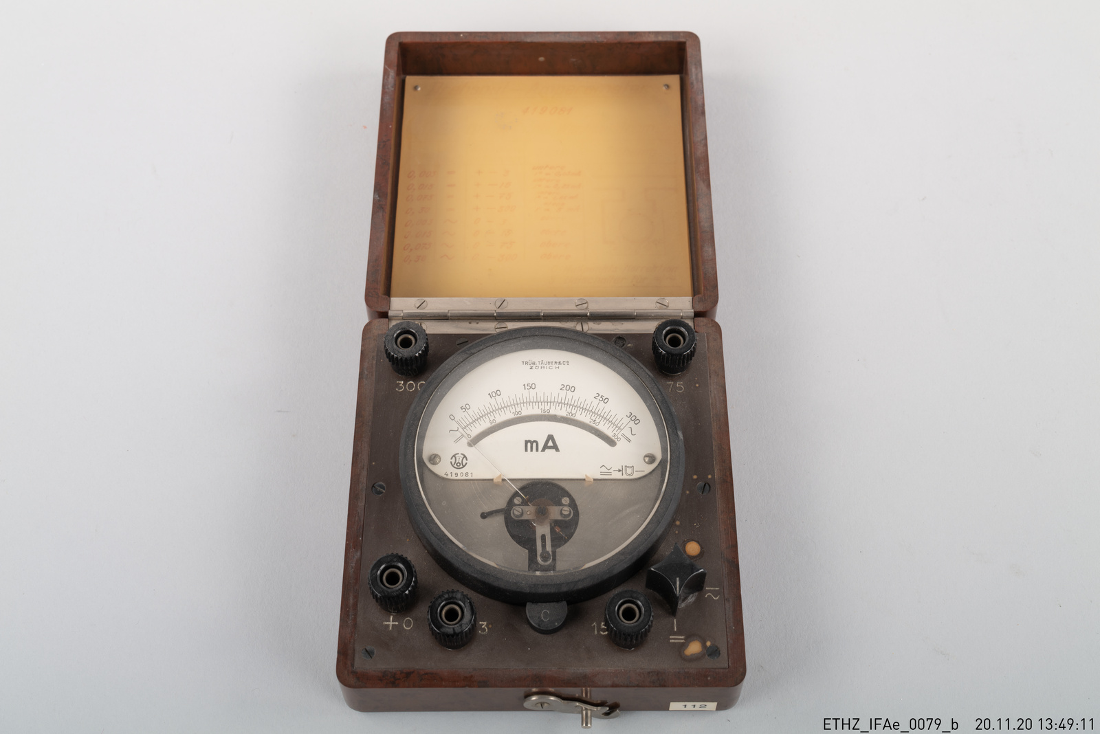 Stromstärkemesser, Drehspul-Amperemeter für Gleich- und Wechselstrom, Trüb, Täuber + Co. AG