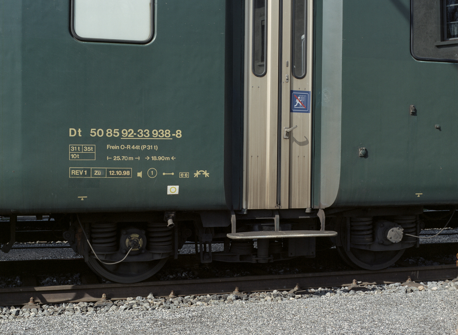 Winterthur, Abstellgleis Rundstrasse Bahnhofareal Winterthur, SBB-Steuerwagen Dt 92-33-938, Detailaufnahme