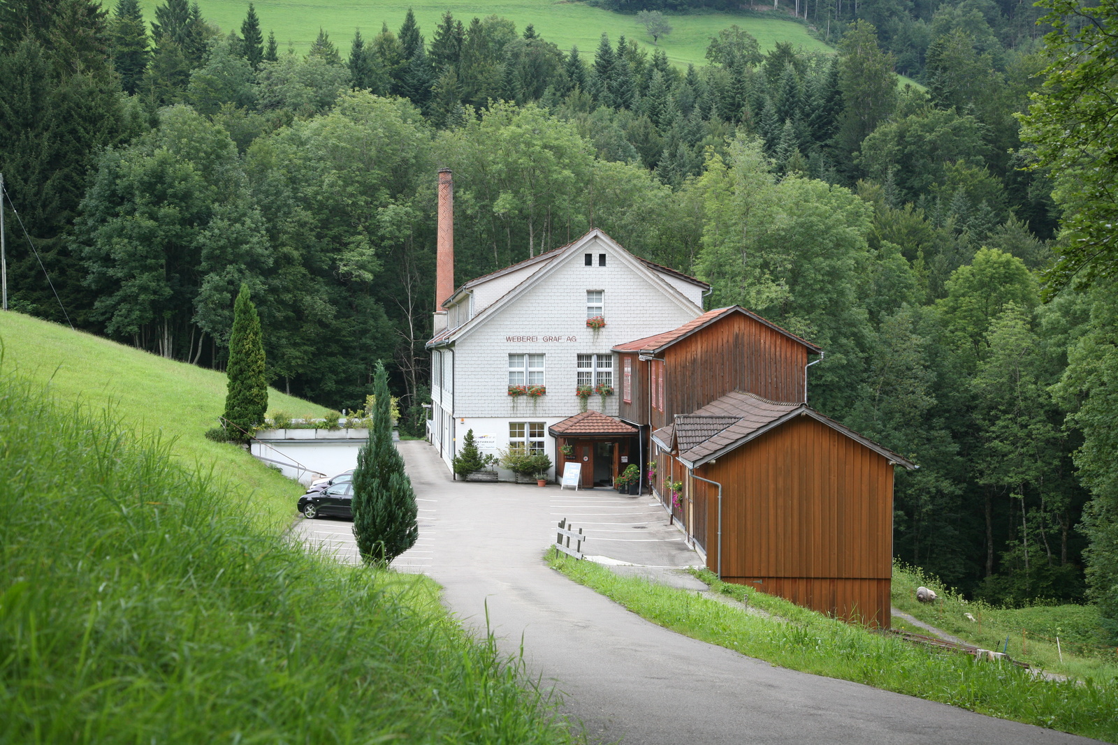 Toggenburg, Krinau, Feldmoos, ehem. Buntweberei J. J. Näf, heute Graf AG