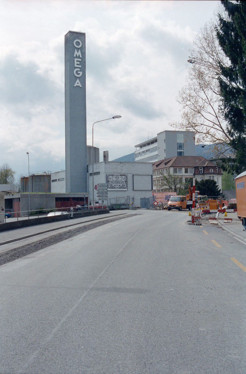 Biel, Gottstattstrasse, Omega Uhrenfabrik, Blick nach Westen (W)