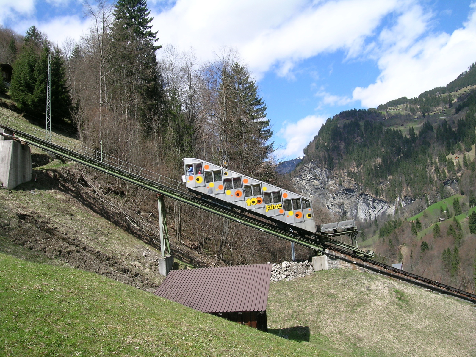 Lauterbrunnen, Mürren, Grütschalp, letzte Tage der Standseilbahn vor dem Abbruch