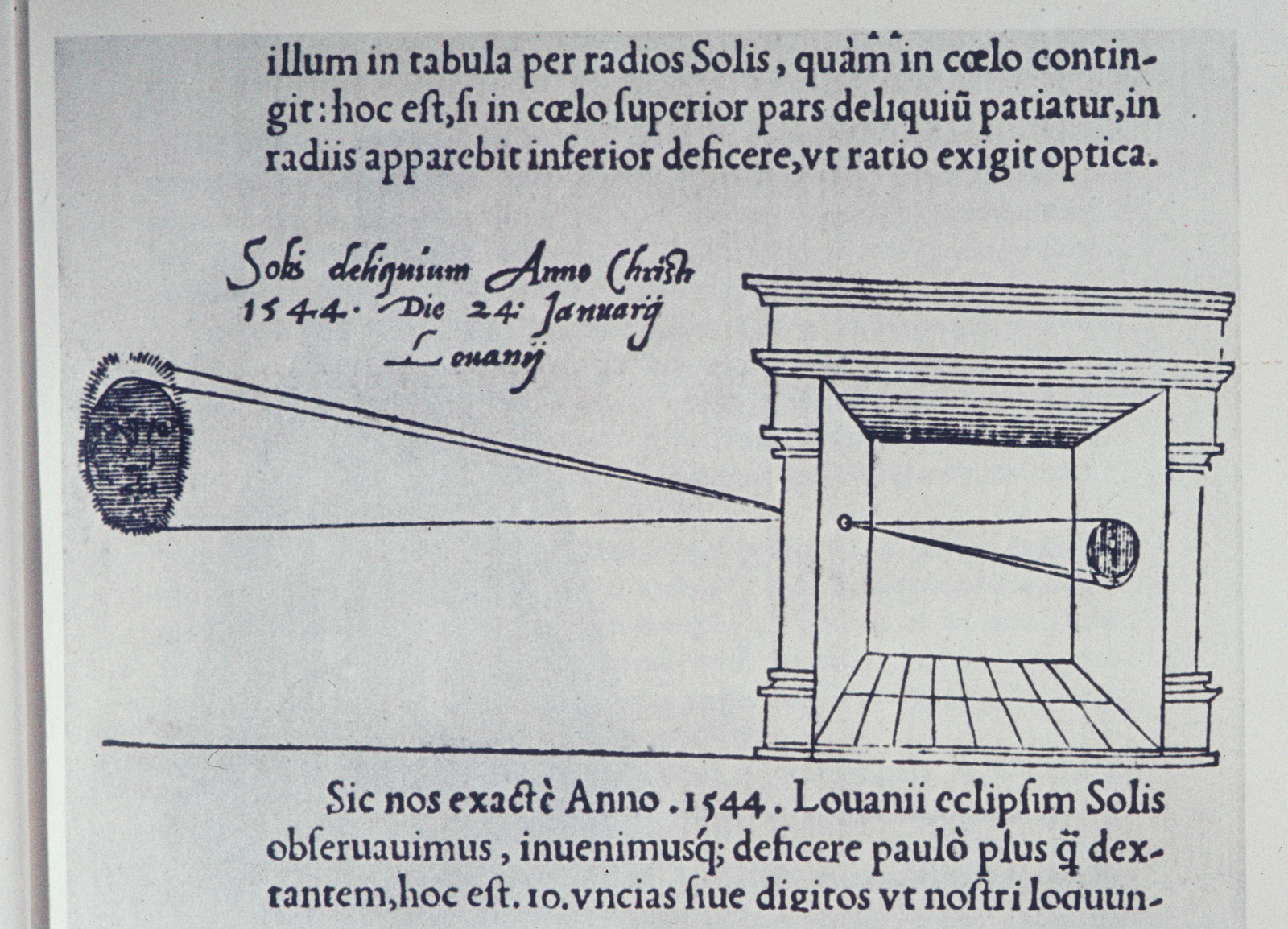 Gemma Frisus Illustration einer Camera Obscura, 1544